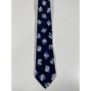 Pierre Balmain‎ Tie Mens Blue Abstract Print 100% Silk Necktie 58"L X 3 1/4"W